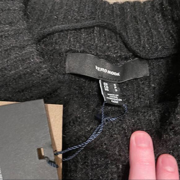 Vero Moda Black Knit Long Sleeve Round Neck Sweater Tunic Size S - Picture 5 of 9